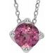 Sterling Silver 5 mm Round Natural Pink Tourmaline Solitaire 16-18