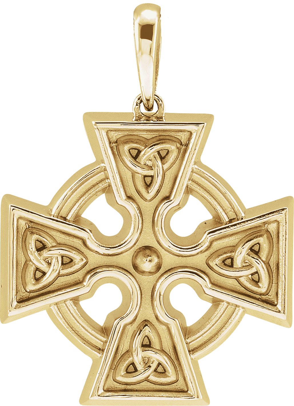 14K Yellow Celtic-Inspired Cross Pendant