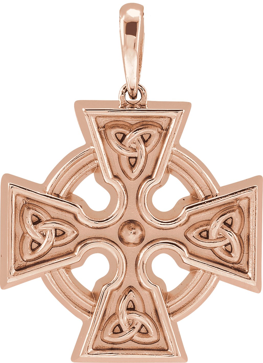 14K Rose Celtic-Inspired Cross Pendant