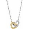 14K Yellow and White Interlocking Heart 16 inch Necklace Ref 17542653