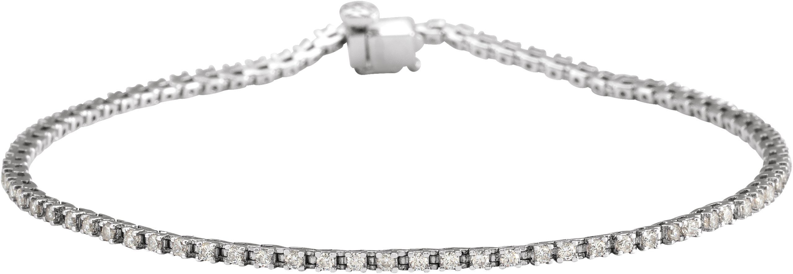 14K White 1 CTW Natural Diamond Line 7 1/4 Bracelet