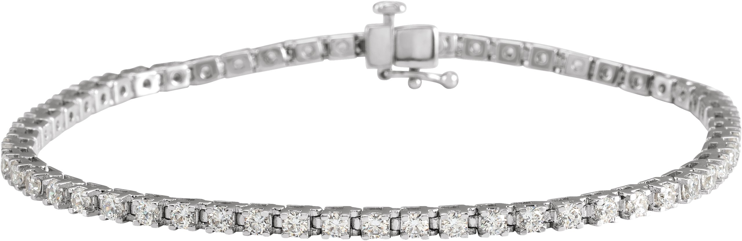 14K White 3 CTW Natural Diamond Line 7.25 inch Bracelet Ref 17653897