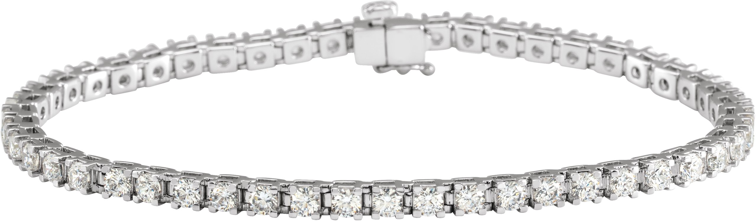 14K White 4 CTW Natural Diamond Line 7 1/4" Bracelet