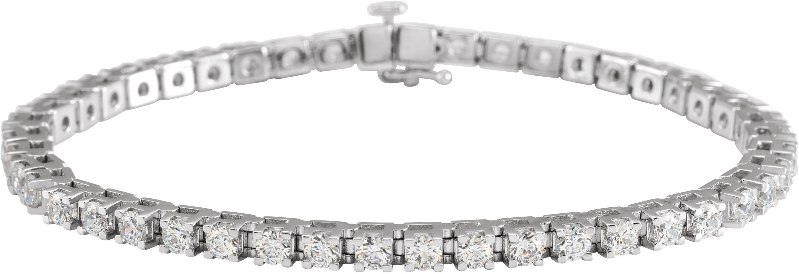 14K White 5 CTW Natural Diamond Line 7 1/4" Bracelet