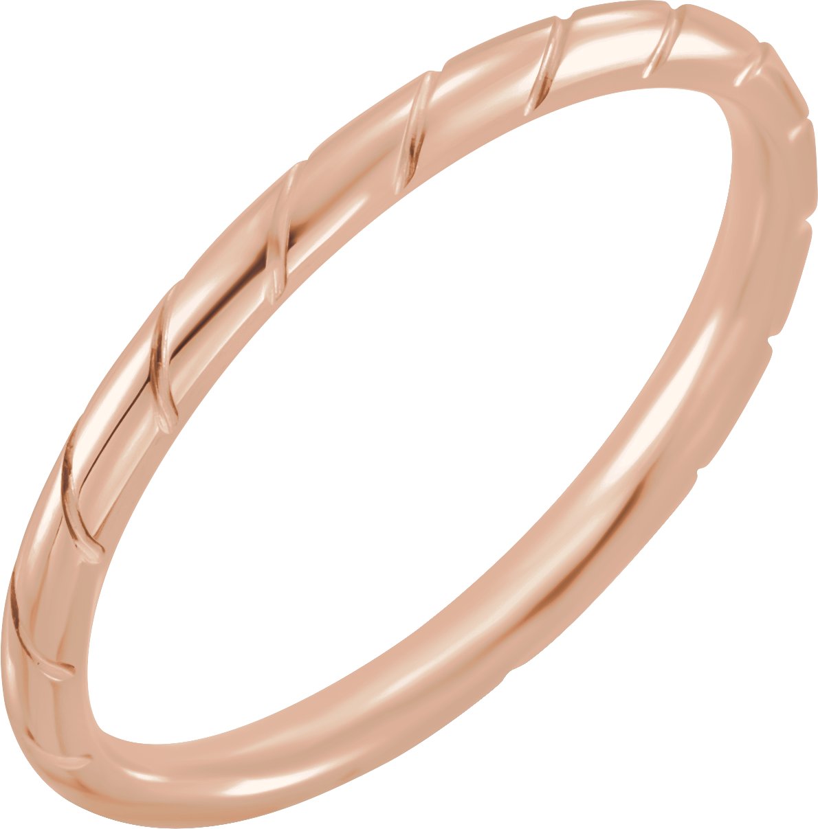 Diagonal Grooved Comfort-Fit Half Round Band