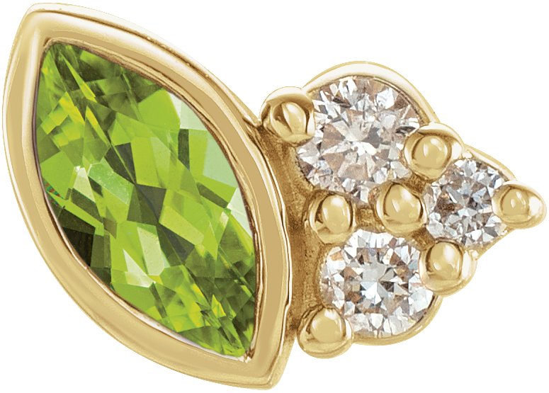 14K Yellow Peridot and .03 CTW Diamond Left Earring Ref 17677065