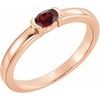 14K Rose Mozambique Garnet Oval Stackable Family Ring Ref 16232370