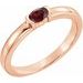 14K Rose Natural Mozambique Garnet Family Stackable Ring