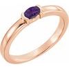 14K Rose Amethyst Oval Stackable Family Ring Ref 16232374