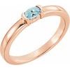 14K Rose Aquamarine Oval Stackable Family Ring Ref 16232378