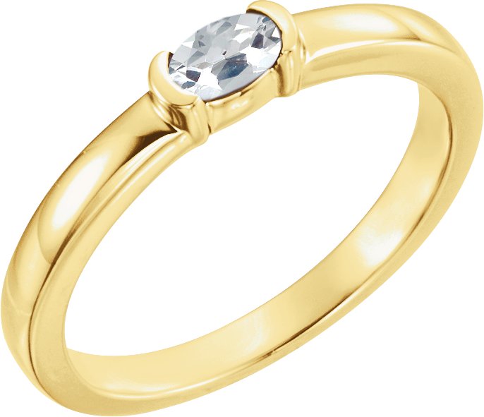 14K Yellow Sapphire Oval Stackable Family Ring Ref 16232409