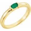 14K Yellow Emerald Oval Stackable Family Ring Ref 16232381