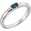 14K White Chatham Created Alexandrite Oval Stackable Family Ring Ref 16232416