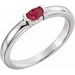 Sterling Silver Natural Ruby Family Stackable Ring