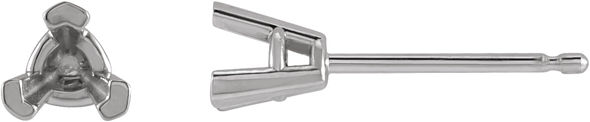 Trillion 3-Prong V-End Earrings