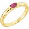 14K Yellow Pink Tourmaline Oval Stackable Family Ring Ref 16232397