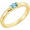 14K Yellow Blue Zircon Oval Stackable Family Ring Ref 16232405