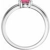 14K White Pink Tourmaline Oval Stackable Family Ring Ref 16232396