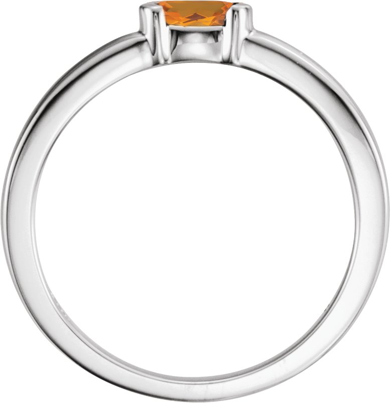 Sterling Silver Citrine Oval Stackable Family Ring 