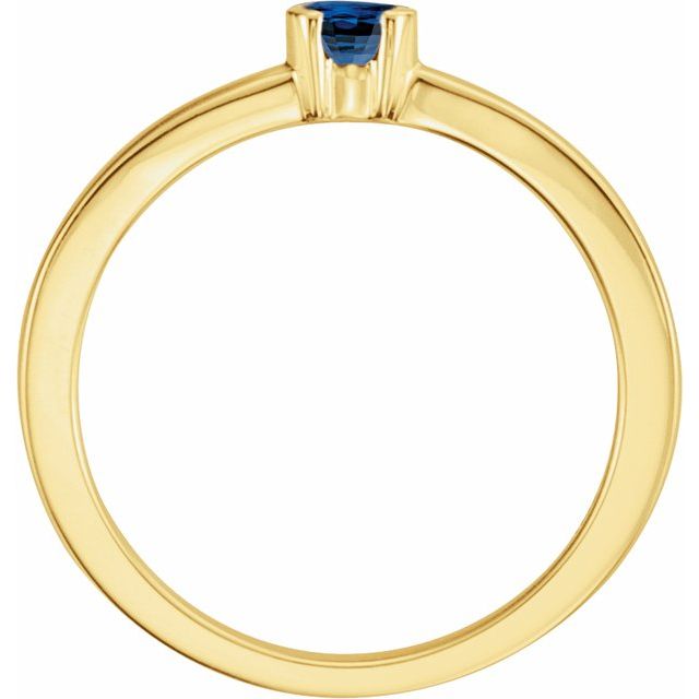 14K Yellow Lab-Grown Blue Sapphire Family Stackable Ring