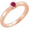 14K Rose Ruby Family Stackable Ring Ref 16232454