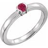 14K White Ruby Family Stackable Ring Ref 16232452