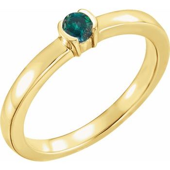 14K Yellow Alexandrite Family Stackable Ring Ref 16232449
