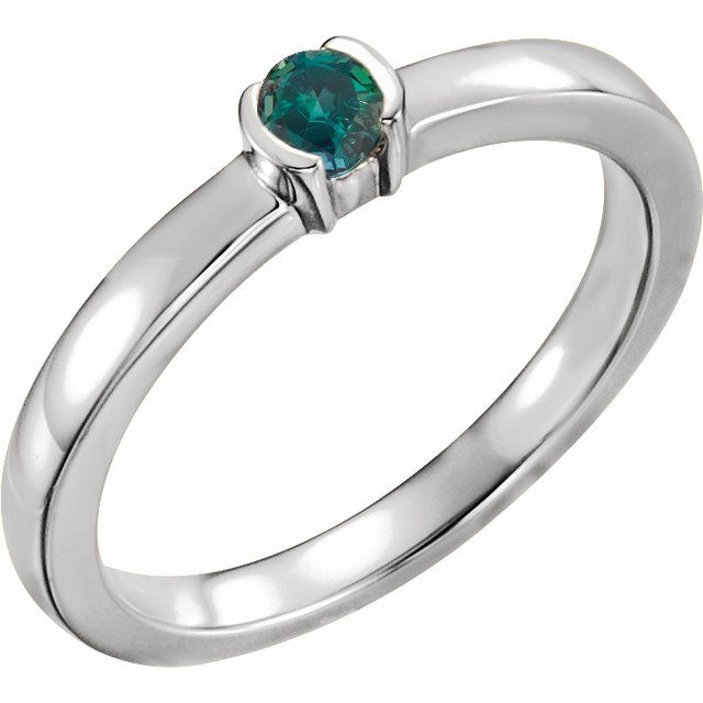 Sterling Silver Natural Alexandrite Family Stackable Ring