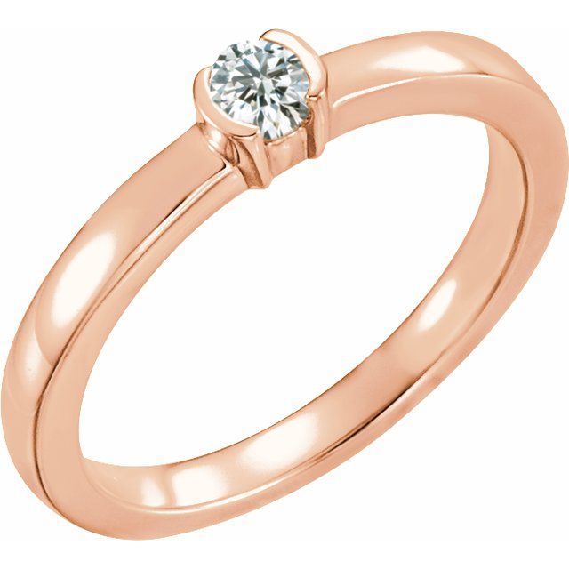 14K Rose 1/5 CTW Natural Diamond Family Stackable Ring