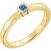 14K Yellow Blue Zircon Family Stackable Ring Ref 16232473