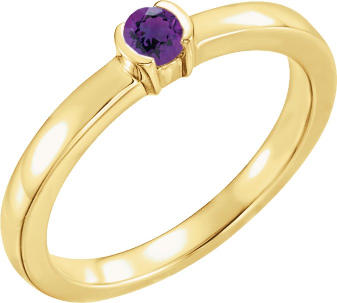 14K Yellow Amethyst Family Stackable Ring Ref 16232433