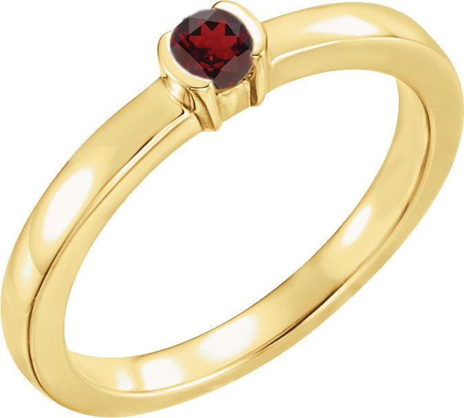 14K Yellow Mozambique Garnet Family Stackable Ring Ref 16232429