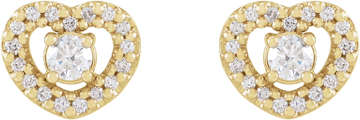 Alternative view of Halo-Style Heart Earrings