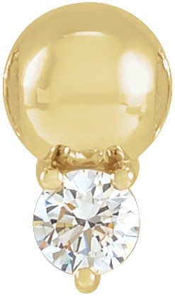 14K Yellow .06 CT Natural Diamond Bead Pendant