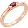 14K Rose Pink Tourmaline Marquise Stackable Family Ring Ref 16232337