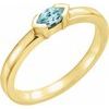 14K Yellow Blue Zircon Marquise Stackable Family Ring Ref 16232344