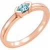 14K Rose Blue Zircon Marquise Stackable Family Ring Ref 16232345
