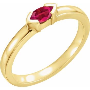 14K Yellow Ruby Marquise Stackable Family Ring Ref 16232324