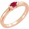 14K Rose Chatham Created Ruby Marquise Stackable Family Ring Ref 16232361