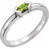 14K White Peridot Marquise Stackable Family Ring Ref 16232327