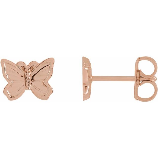 14K Rose Petite Butterfly Earrings