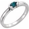 14K White Chatham Created Alexandrite Marquise Stackable Family Ring Ref 16232355