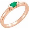 14K Rose Chatham Created Emerald Marquise Stackable Family Ring Ref 16232353