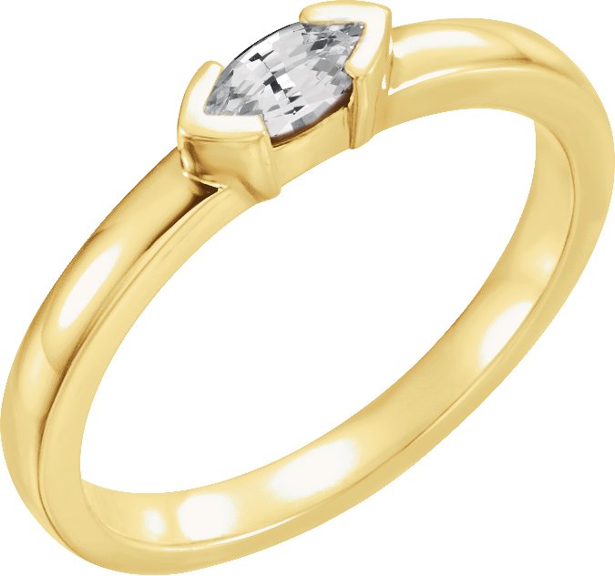 14K Yellow Sapphire Marquise Stackable Family Ring Ref 16232348