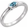14K White Aquamarine Marquise Stackable Family Ring Ref 16232311