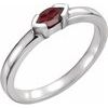 14K White Mozambique Garnet Marquise Stackable Family Ring Ref 16232303