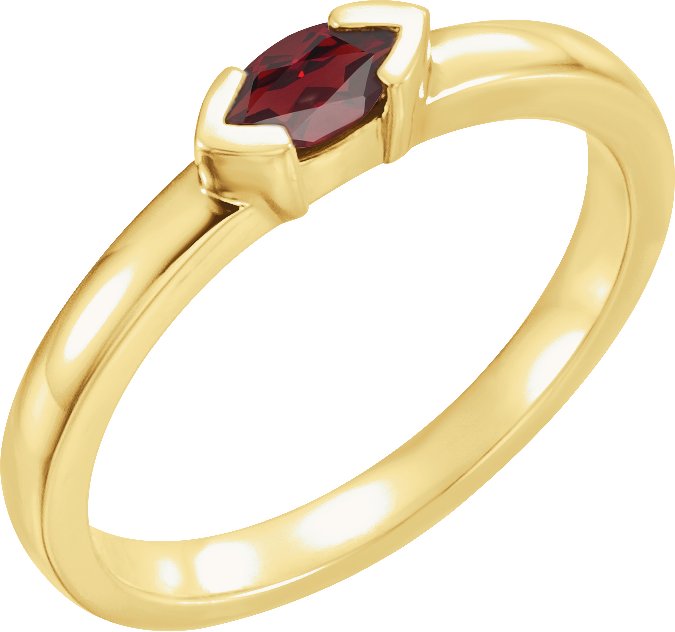 14K Yellow Mozambique Garnet Marquise Stackable Family Ring Ref 16232304