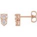14K Rose 1/2 CTW Natural Diamond Two-Stone Earrings