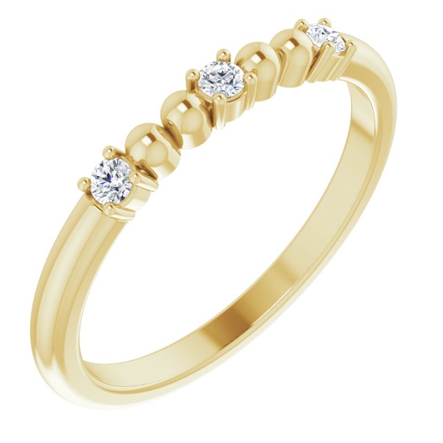 14K Yellow 1/10 CTW Diamond Bead Ring