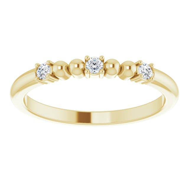 14K Yellow 1/10 CTW Natural Diamond Bead Ring